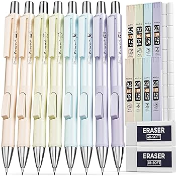 Amazon.co.jp: Nicpro パステルシャープペンシル8本 0.5mm & 0.7